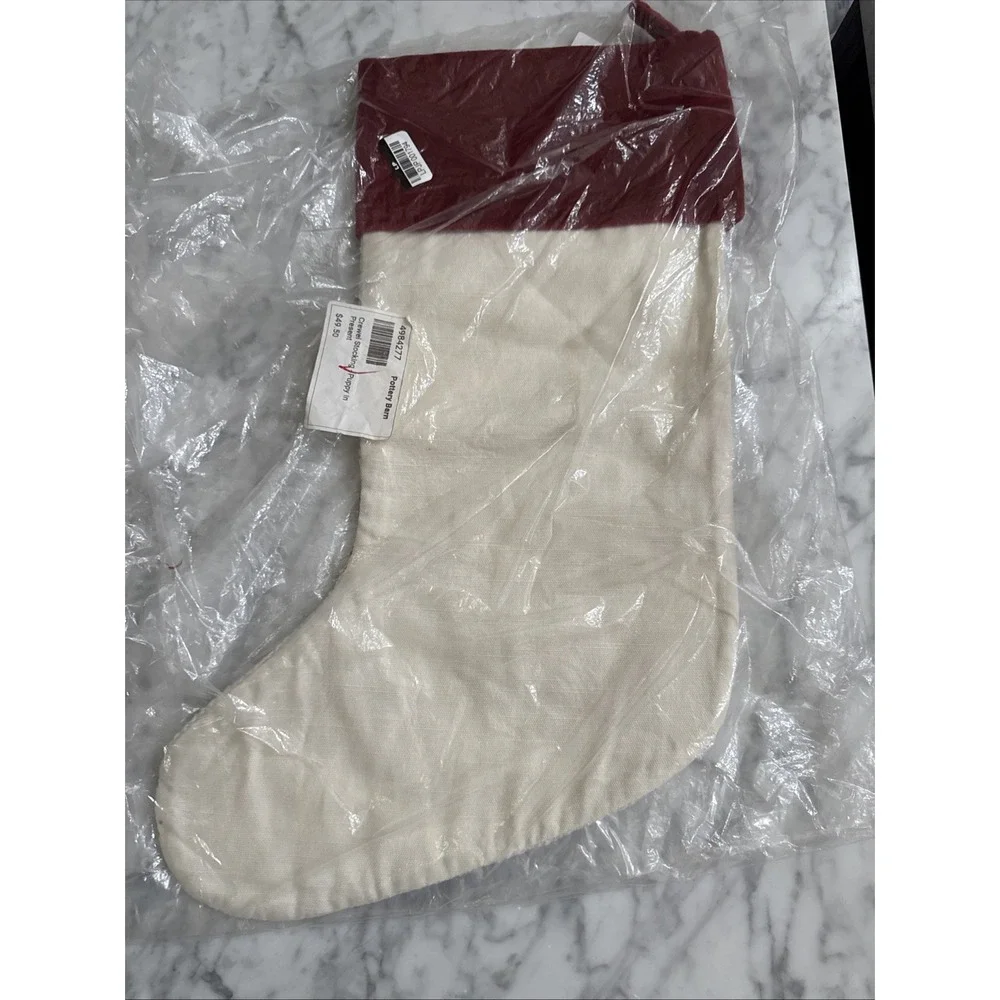 Pottery Barn Holiday Icon Crewel Gift Box Dog Puppy Christmas Stocking Monogram